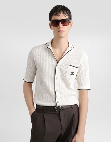 Поло тениска Dolce & Gabbana Dolce & Gabbana Knitted Polo Shirt Бяло | GXVC3ZJBCH1M2826, 1