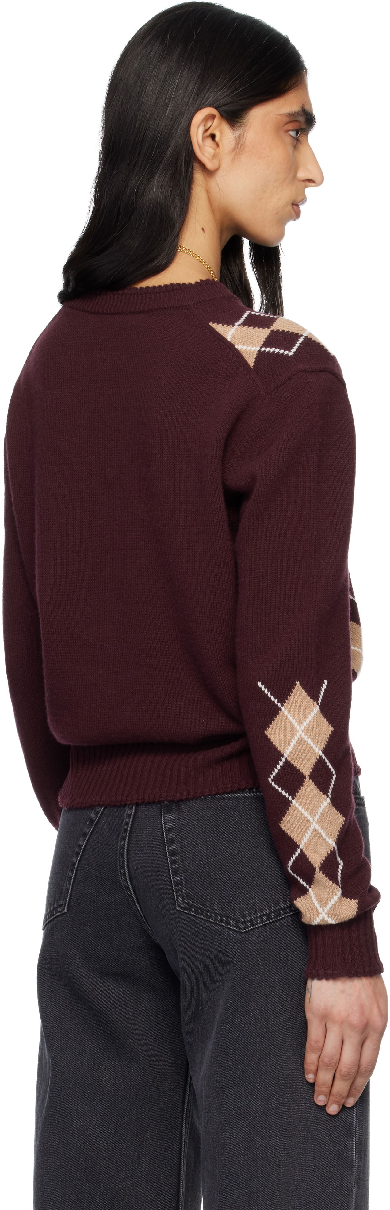 Chloé Argyle Knit Wool Sweater, 2
