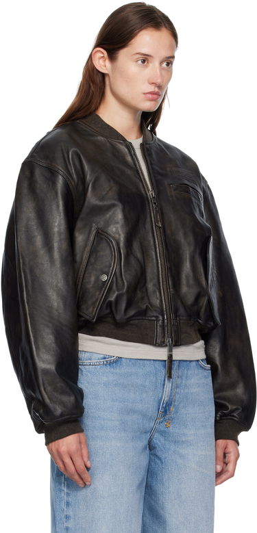 Яке бомбър Ksubi Ksubi Alpha Crop Leather Bomber Jacket Черно | WFA25JK009, 1