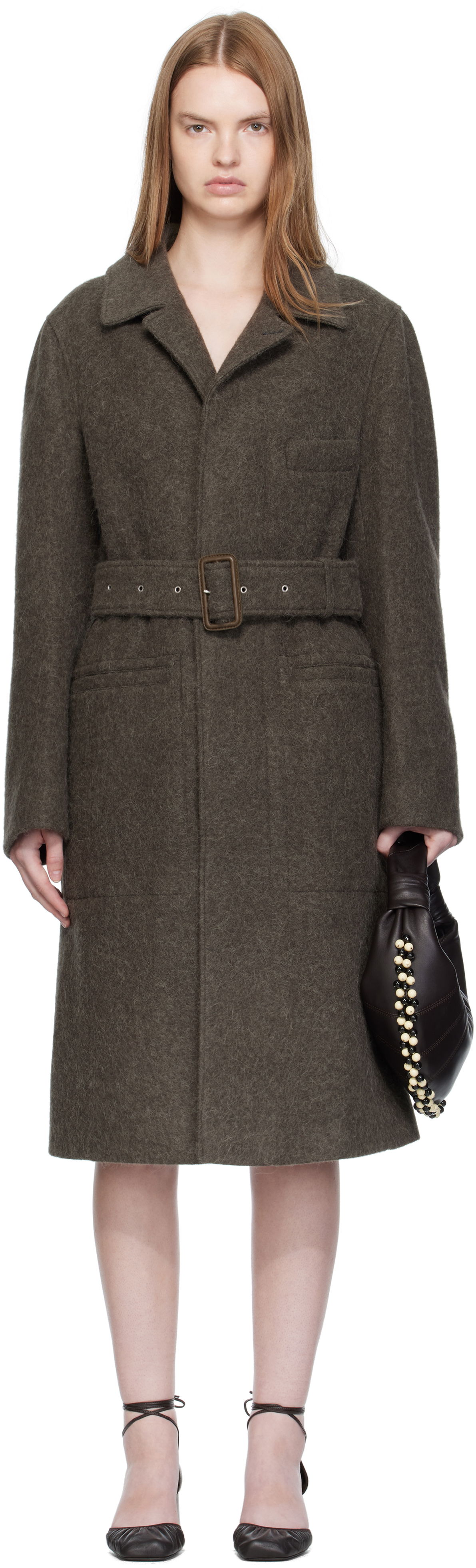 Палта LEMAIRE LEMAIRE Belted Tailored Coat Кафяво | CO1119 LF504, 0