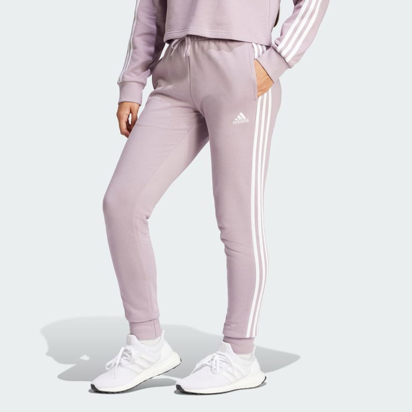 Спортни панталони adidas Performance Sportswear Essentials 3-Stripes French Terry Cuffed  Pants Розово | IR5379