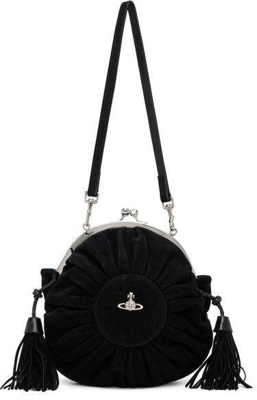 Чанта през рамо Vivienne Westwood Rosie Suede Gathered Frame Bag with Tassels Черно | 4B01000SW-L007E-, 0