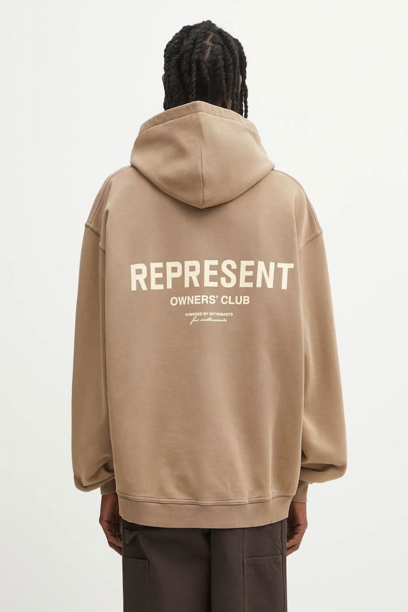 Суитчър Represent Clo Represent Owners' Club Hoodie with Print Бежово | OCM41113.16