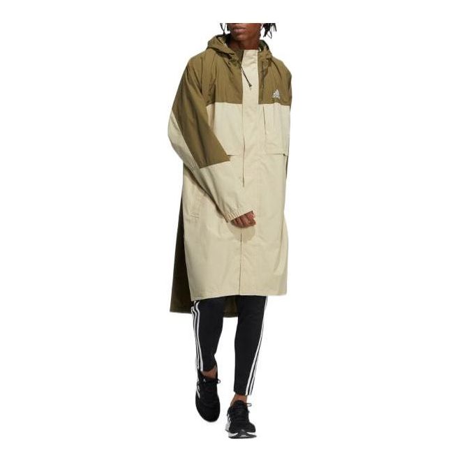Дъждобран adidas Originals Colorblock Mid-Length Hooded Windbreaker Бежово | HD0047