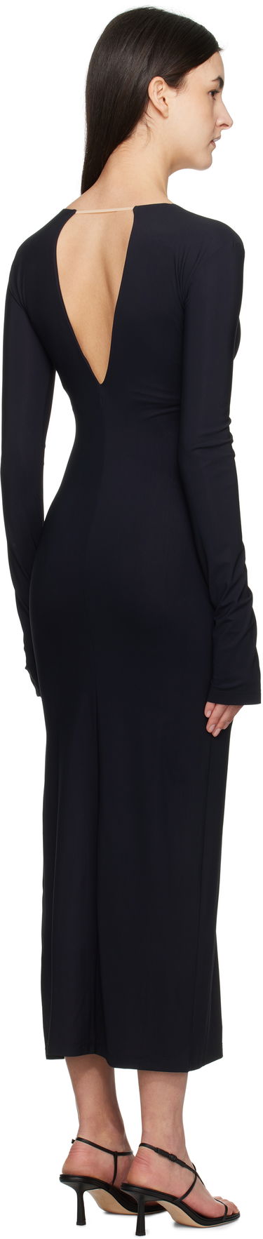 Pокля Maison Margiela MM6 Maison Margiela Jersey Plunge Maxi Dress Тъмно синьо | S52DG0026 S20518, 2