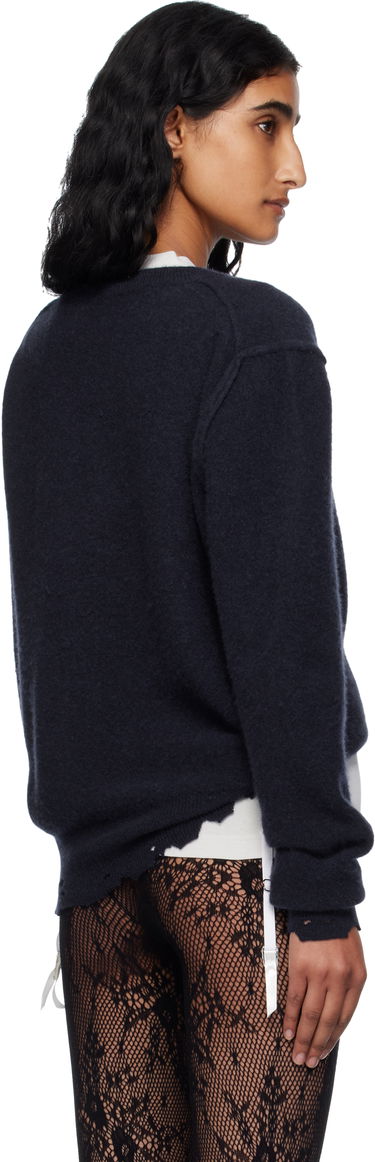Пуловер Balenciaga Balenciaga Laurel Classic Inside-Out V-Neck Sweater Тъмно синьо | 828163T4149, 2