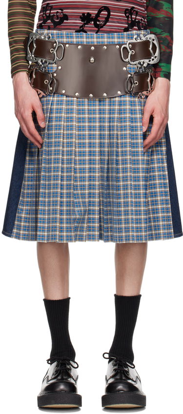 Пола Chopova Lowena Chopova Lowena Marshal Denim Pleated Skirt Синьо | 3207, 0