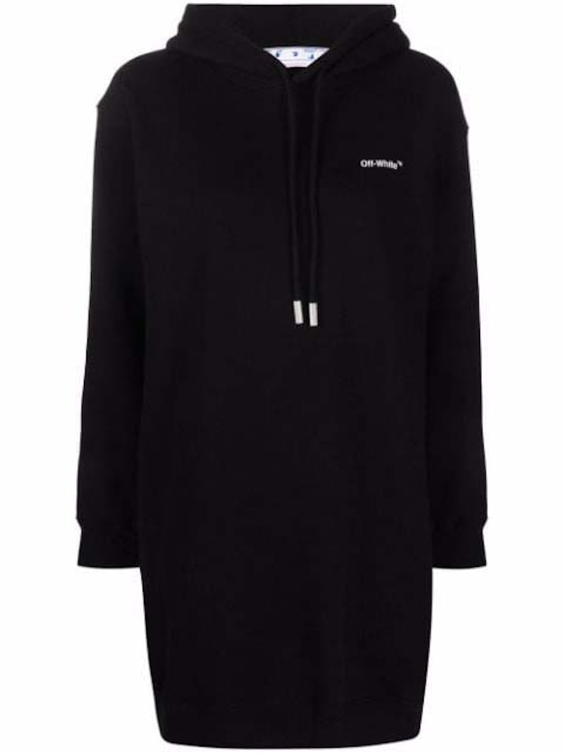 Pокля Off-White Diag Hoodie Sweatshirt Dress Black/White Черно | OWDB364C99JER0011001