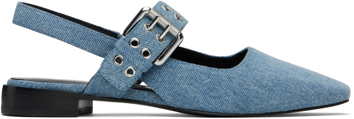 Облекло rag & bone rag & bone Astra Slingback Ballerina Flats Синьо | WFF24SF002UB2, 0