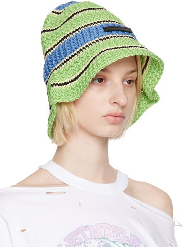 Шапка Stella McCartney Stella McCartney Striped Bucket Hat Зелено | 7V0043WP0164, 1