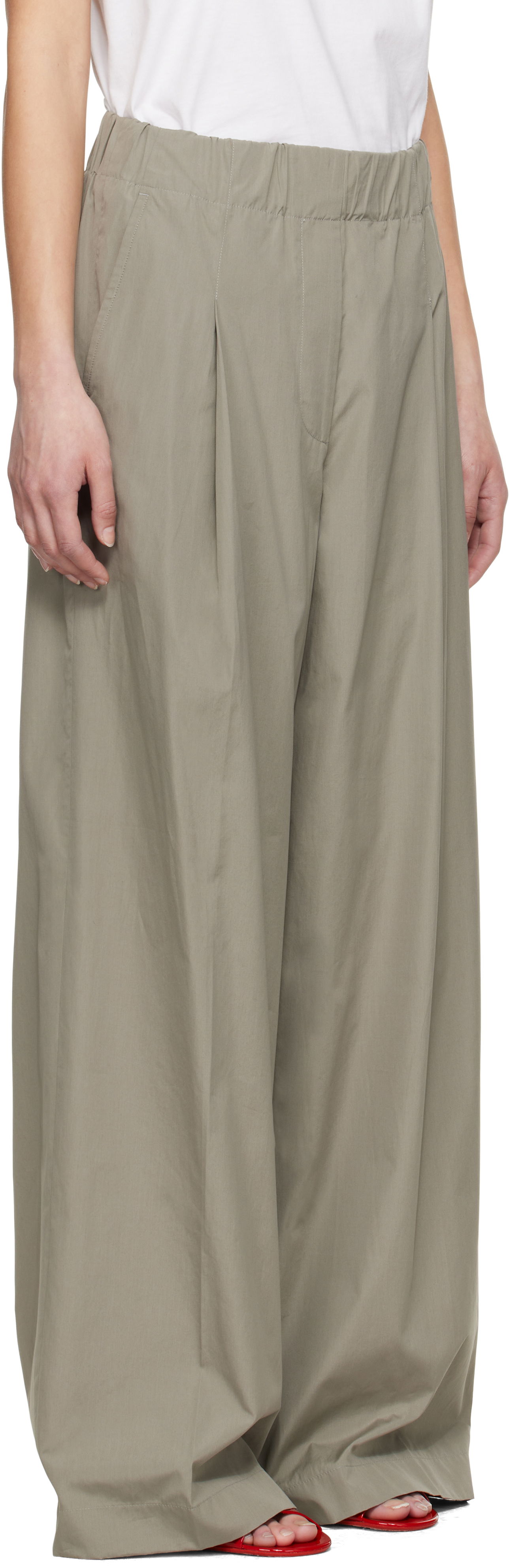 Панталони Dries Van Noten Dries Van Noten Wide Pleated Trousers Сиво | 251-010909-1374, 1