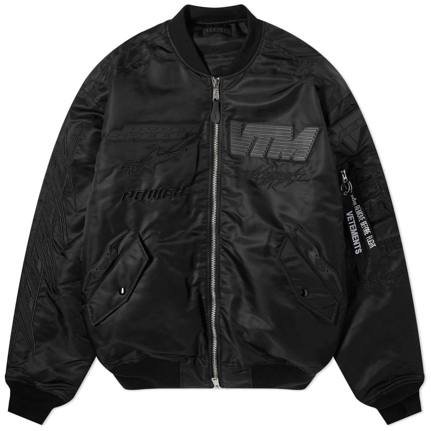 Яке бомбър VETEMENTS Blackout Racing Bomber Jacket Черно | UE64JA920B, 0