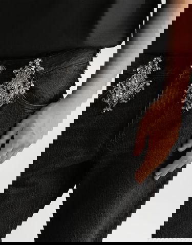 Дънки Dolce & Gabbana Dolce & Gabbana Crystal-Embellished Denim Trousers Черно | GYJCCZG8OM7S9001, 3