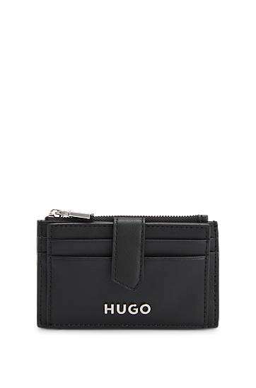 Портфейл BOSS HUGO Faux-Leather Card Holder with Logo Lettering Черно | 50541705, 0
