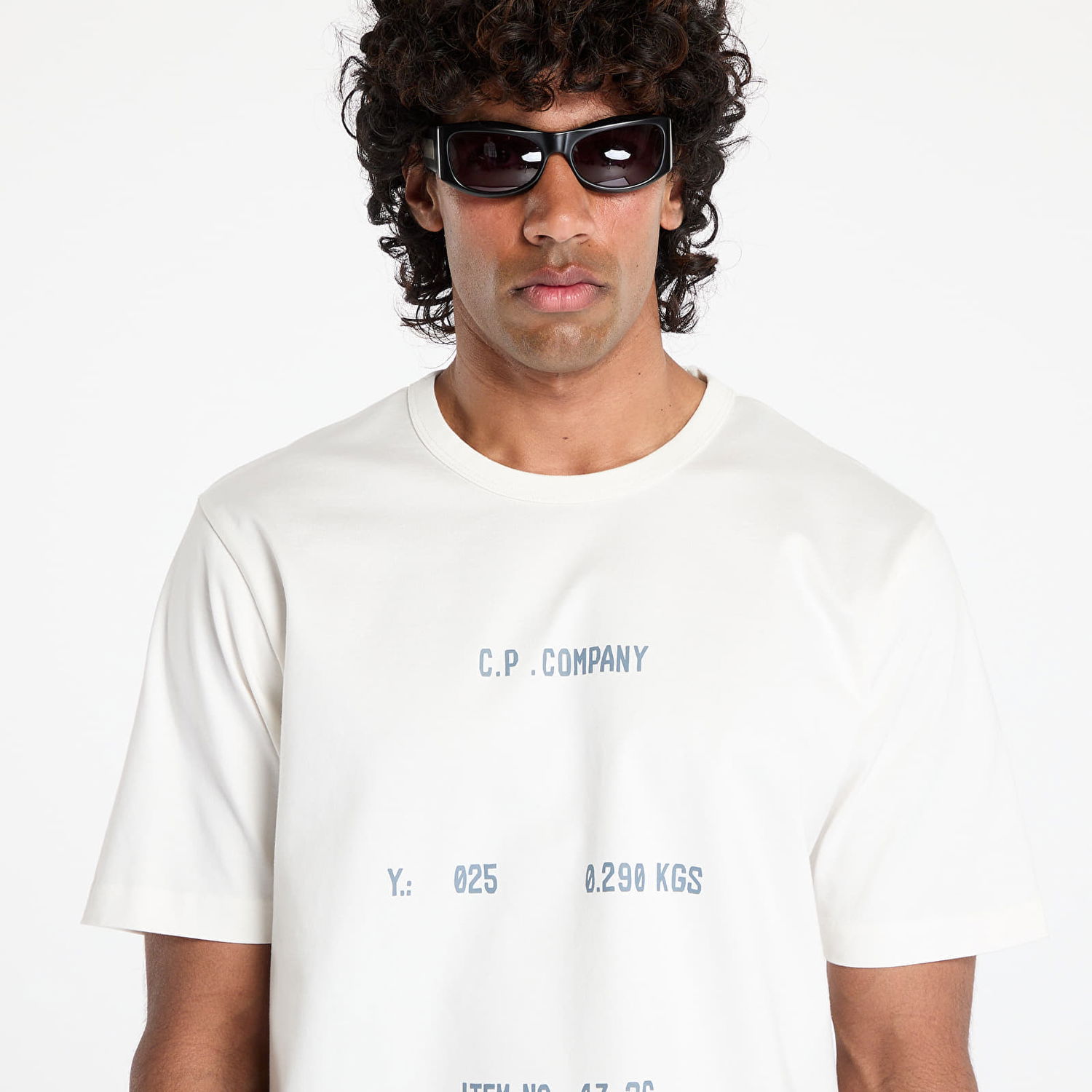Тениска C.P. Company C.P. Company Mercerized Jersey Twisted Typographic Logo T-Shirt Бяло | 18CMTS107A110301W-103, 1
