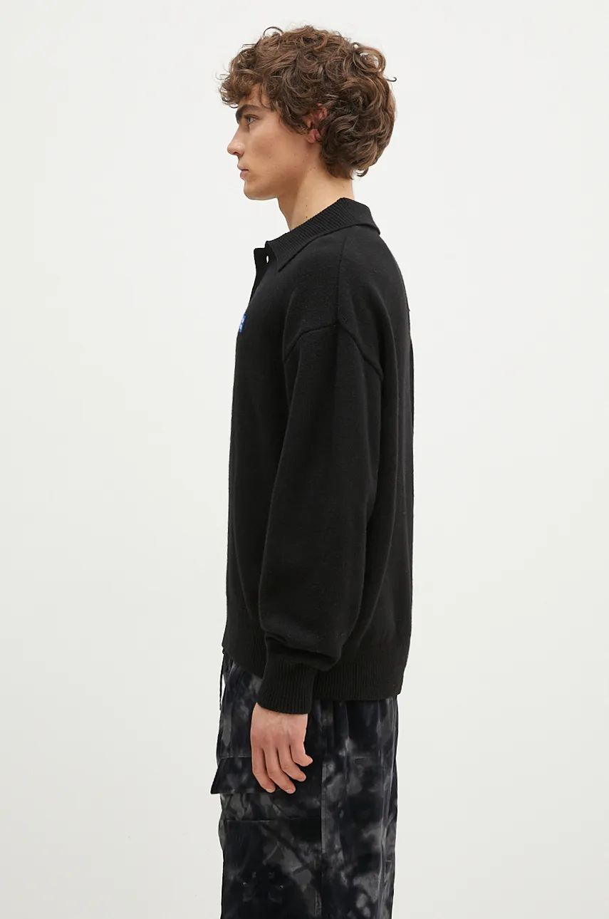 Поло тениска ADER ERROR Black Relaxed Fit Polo Sweater Черно | BM42FYKT0106BK, 1