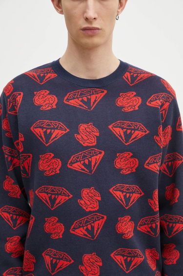 Пуловер BILLIONAIRE BOYS CLUB Diamonds & Dollars Knitted Jumper Синьо | B24223, 3