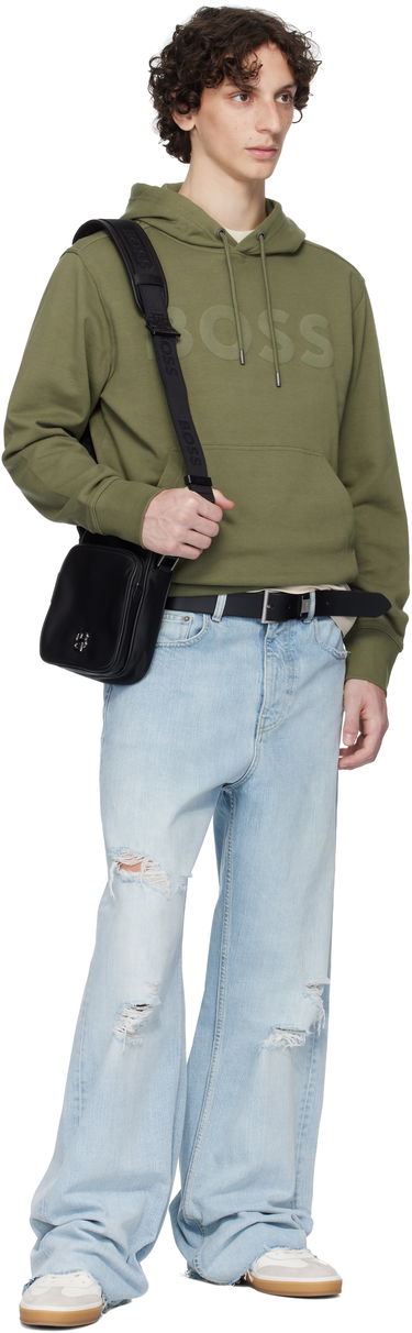 Чанта през рамо BOSS BOSS Twill Reporter Bag with Double B Monogram Черно | 50523462, 4