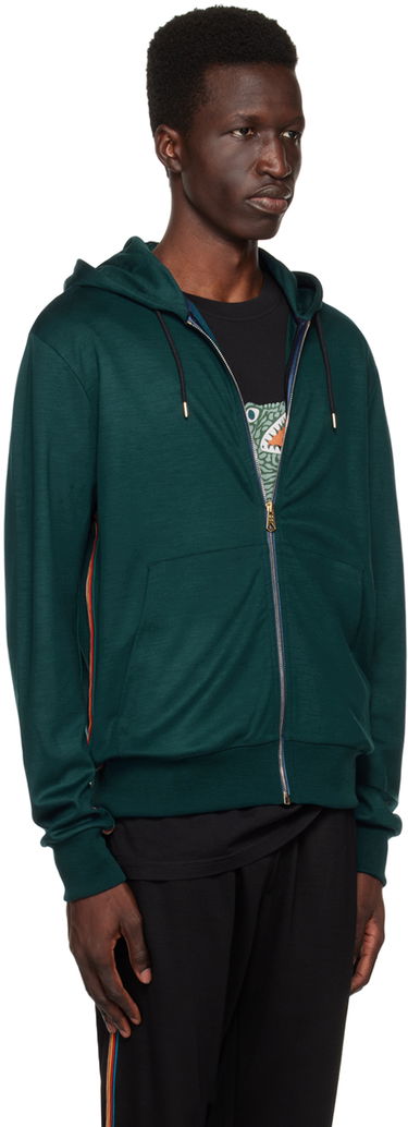 Суитчър Paul Smith Paul Smith Signature Stripe Zip Hoodie Зелено | M1R-300S-H00035-37, 1