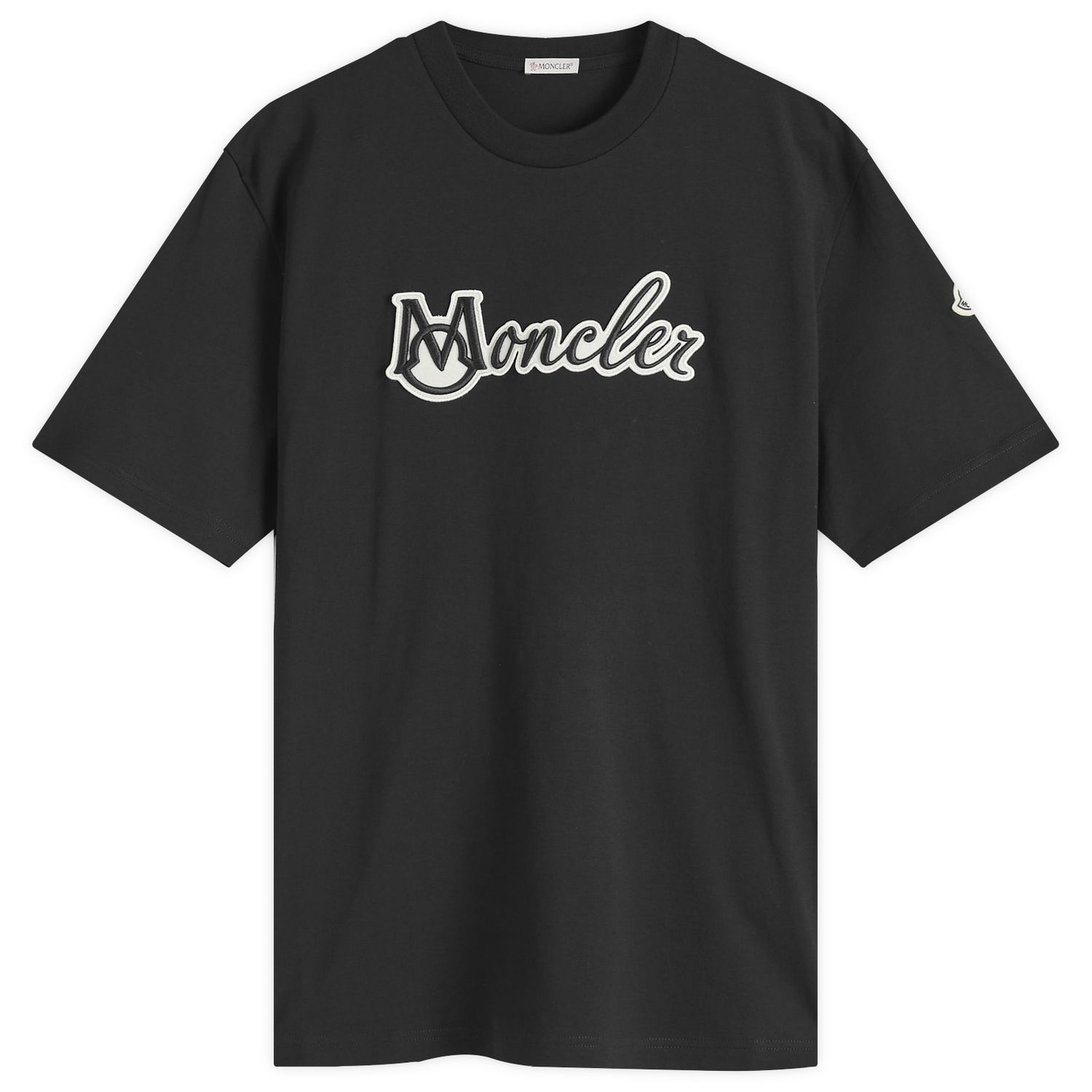 Тениска Moncler Cotton Jersey T-Shirt with Logo Patch Черно | 8C000-11-89AJS-999, 0