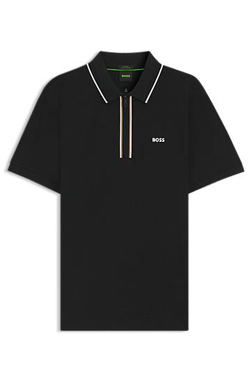 Поло тениска BOSS Slim-Fit Quick-Dry Stretch Cotton Polo Shirt Черно | 50544450