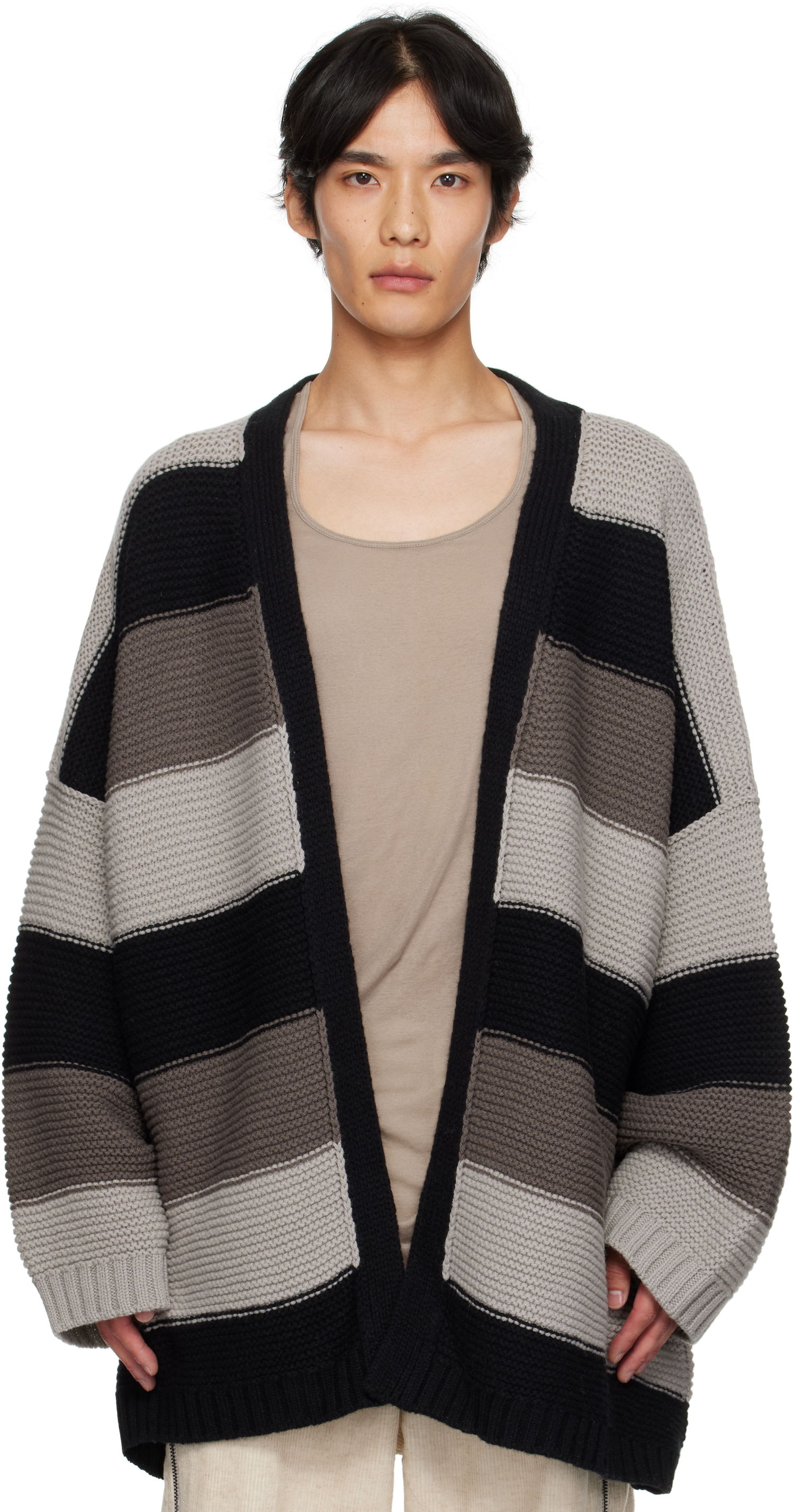 Пуловер Rick Owens Rick Owens Concordians Pitti Striped Knit Cardigan Многоцветен | RU02E1685 KWV, 0
