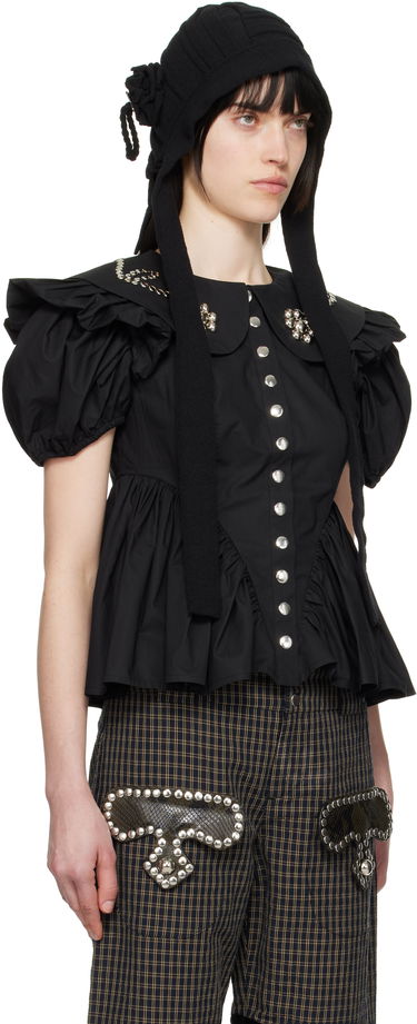 Риза Chopova Lowena Chopova Lowena Lasso Peplum Blouse Черно | 2286, 1