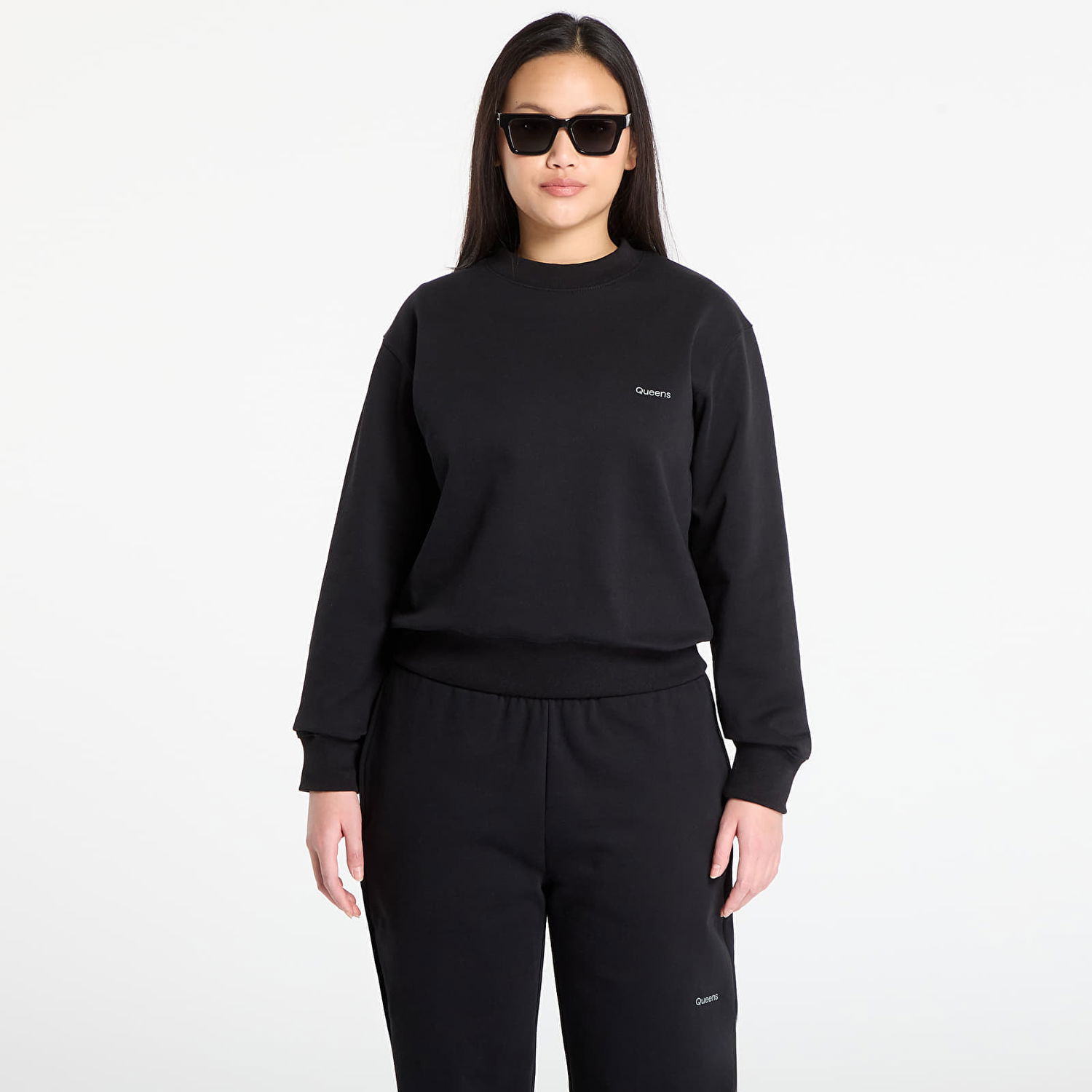 Суитчър Queens Queens Essential Crewneck Sweatshirt Черно | QNS_106, 0