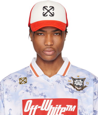 Шапка с козирка Off-White Off-White Arrow Trucker Cap Червено | OMLA04BS25FAB0012727, 0