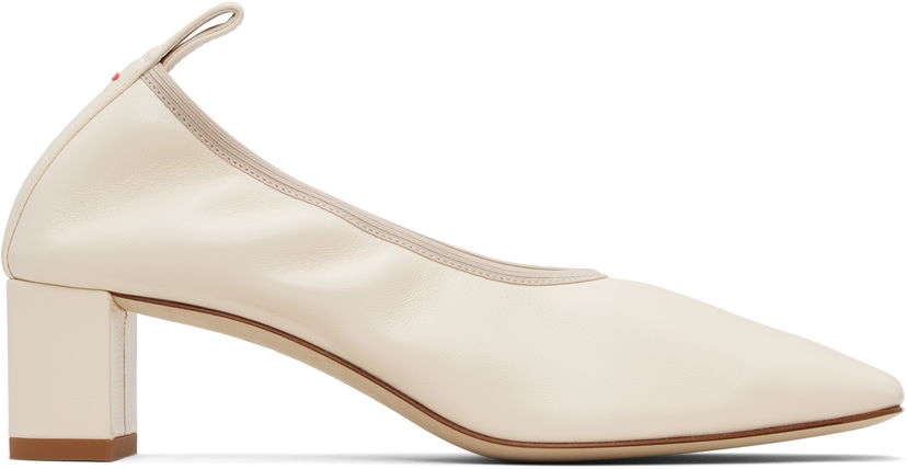 Грижа за обувките Aeyde Aeyde Narissa Ruched Block Heels Бяло | A11-PU0600001002-225