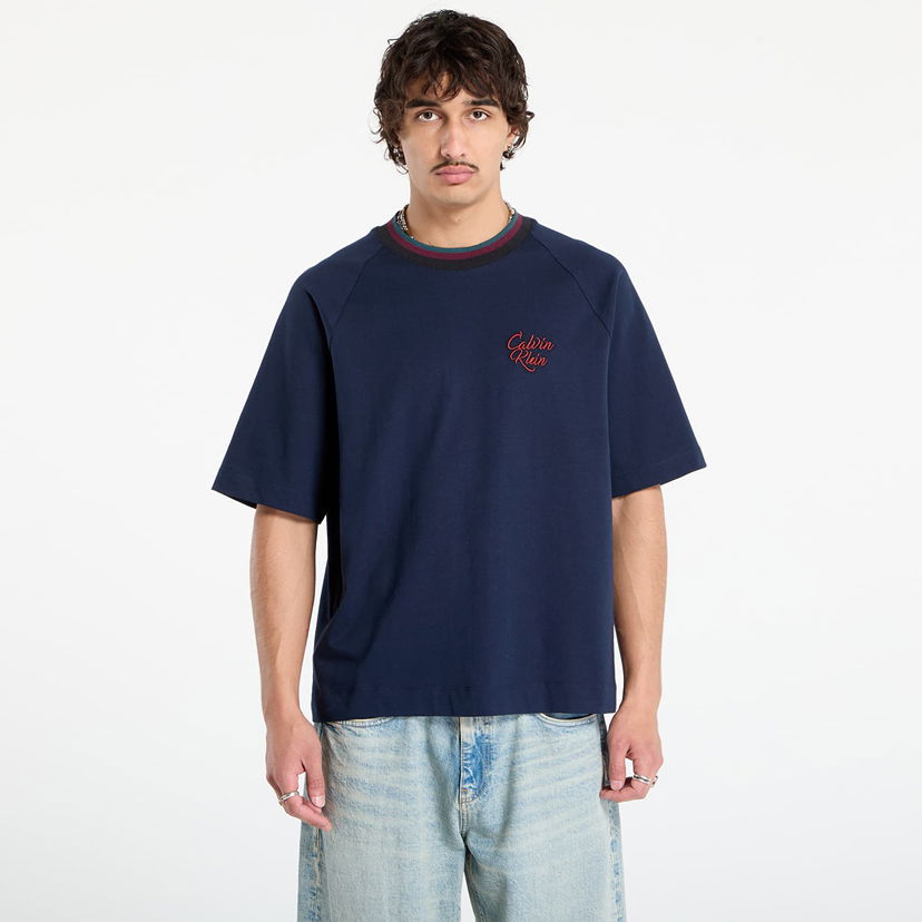 Тениска CALVIN KLEIN Calvin Klein Jeans Men's Tipped Neck T-Shirt Тъмно синьо | LV04RD237G CEF