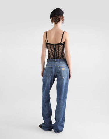 Риза Dolce & Gabbana Dolce & Gabbana Mesh Tulle Corset Top Черно | F7AG8TFLSK8N0000, 2