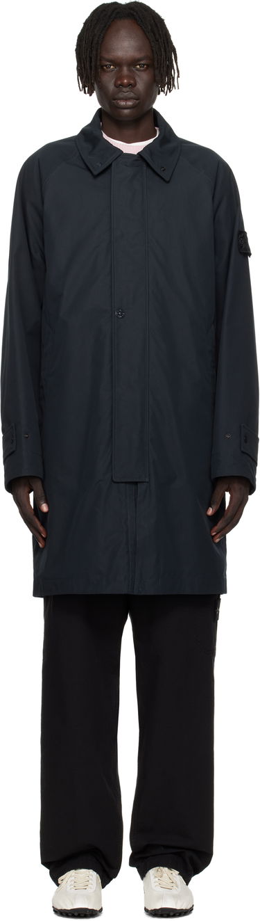 Палта Stone Island Weatherproof Cotton Canvas Long Coat Тъмно синьо | K2S15 7100018 S00F1, 0
