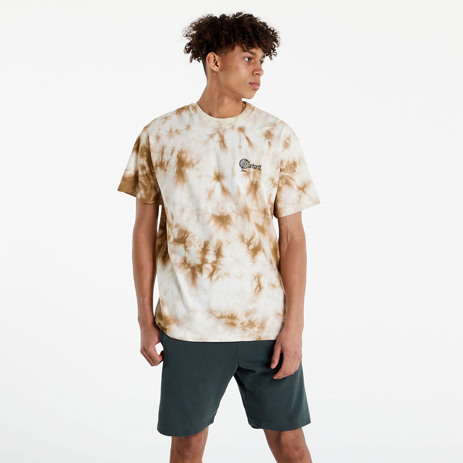 Тениска Carhartt WIP Global Dusty Tie Dye T-Shirt Кафяво | I030200.0VCXX, 1