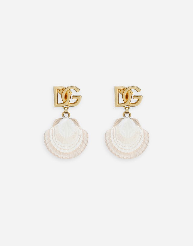 Gold-tone Shell Dangle Earrings