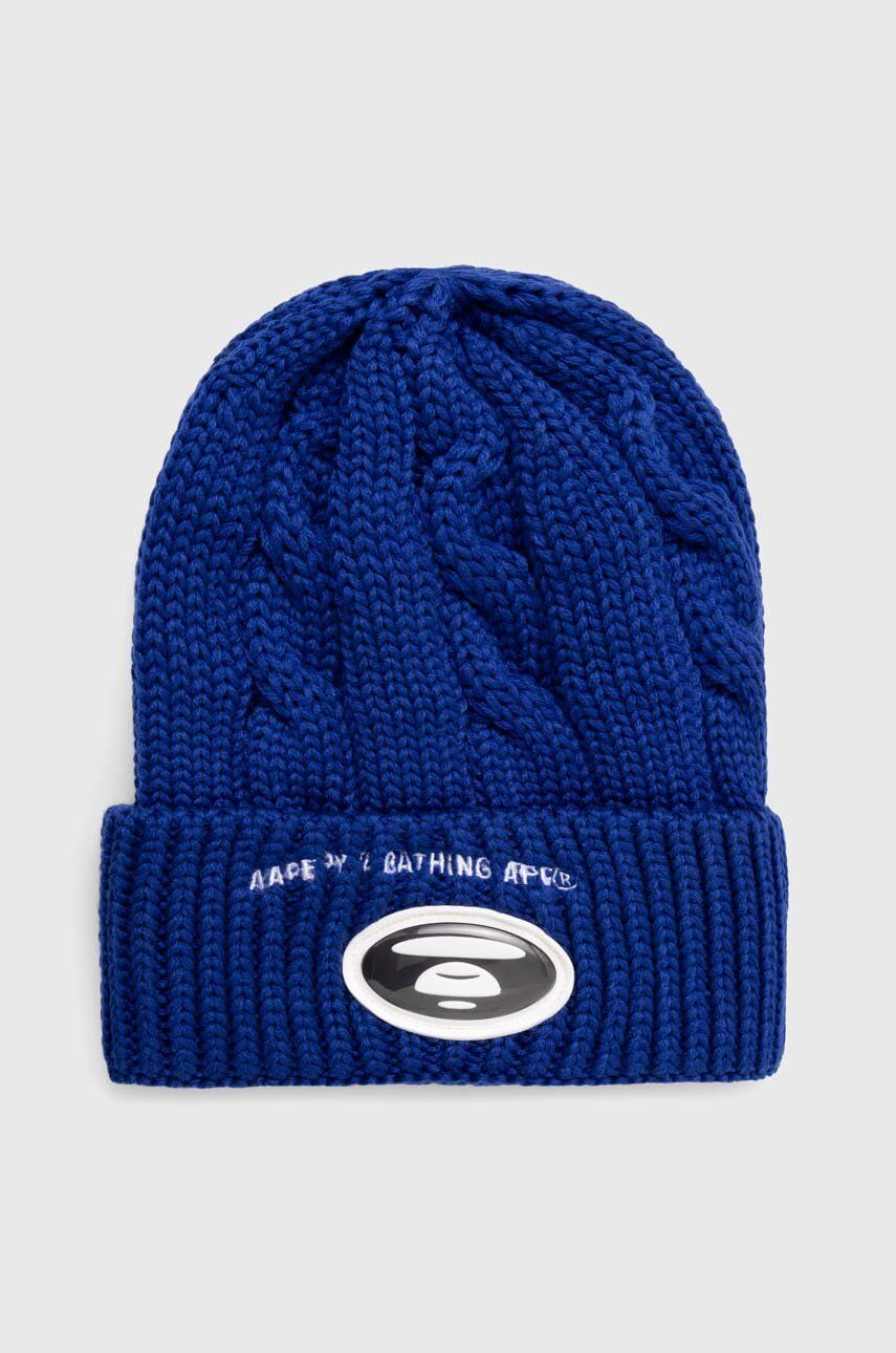 Шапка AAPE by A Bathing Ape AAPE Cable Knit Beanie Синьо | AHT5236, 0
