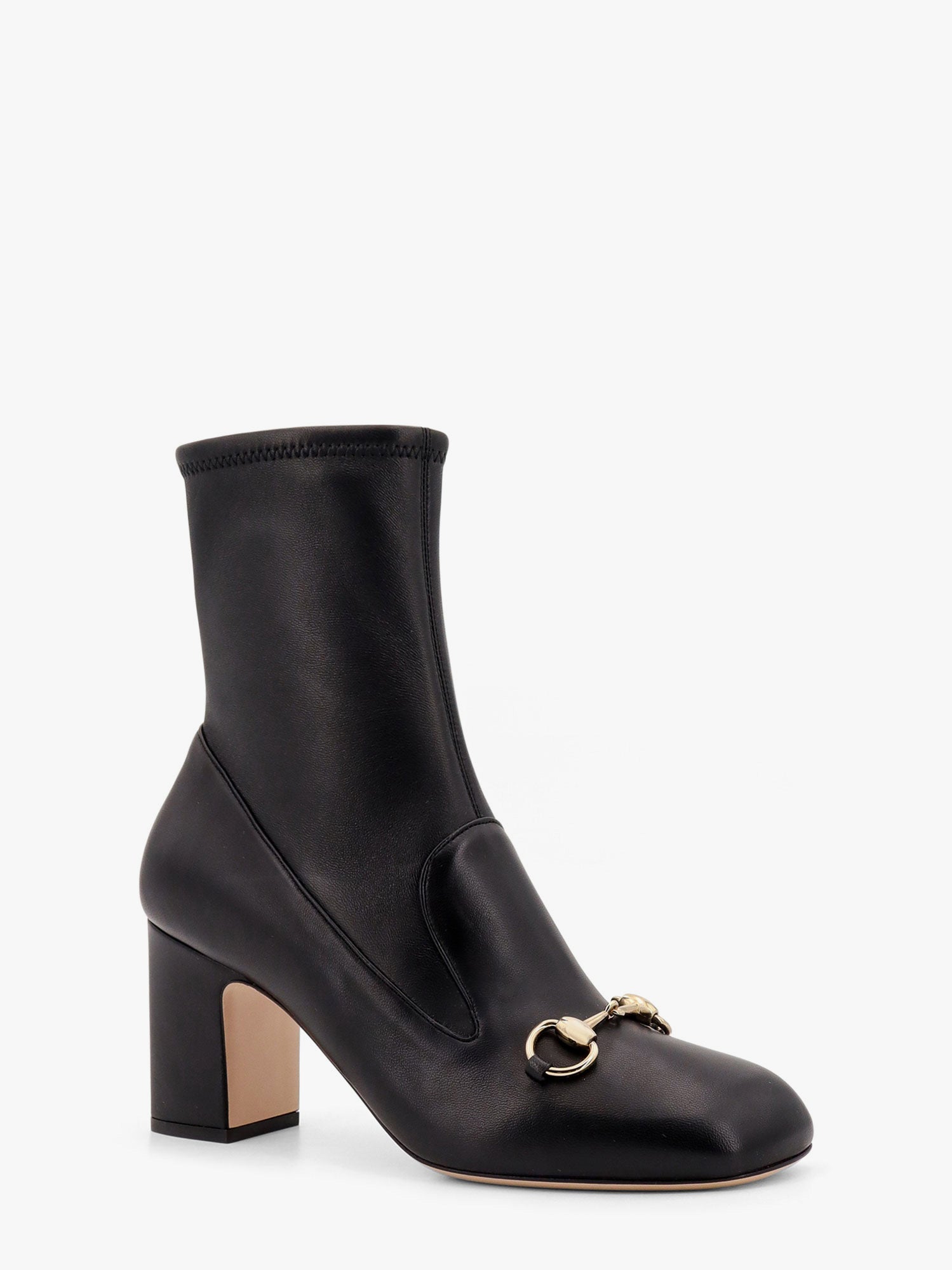 Кецове и обувки Gucci Leather Ankle Boots with Horsebit Detail Черно | 794334AADP31000, 1