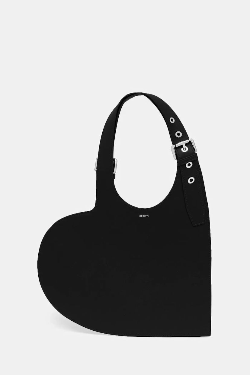 Голяма пазарска чанта Coperni Coperni Belt Heart Tote Bag Черно | COPBA112F6062