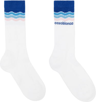 Чорапи Casablanca Wave Socks Бяло | APS25-ACC-010-03, 1