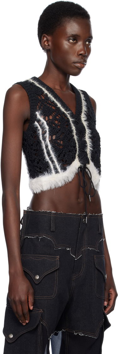 Пуловер Andersson Bell Andersson Bell Western Lace-Up Knit Vest Черно | atb1318w, 1