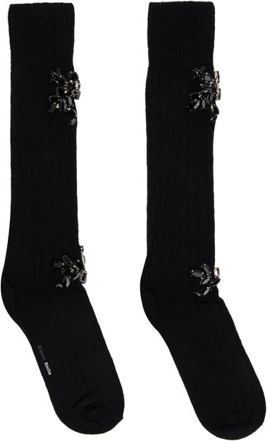 Чорапи Simone Rocha Simone Rocha Embellished Rose Knee Socks Черно | SOCK63B 0634, 0