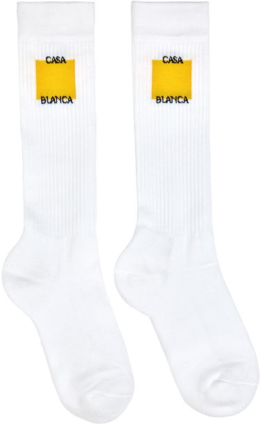 Чорапи Casablanca Casablanca Square Socks Бяло | AS24-ACC-077-03, 0
