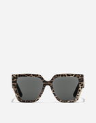 Crossed Leopard Print Acetate Sunglasses