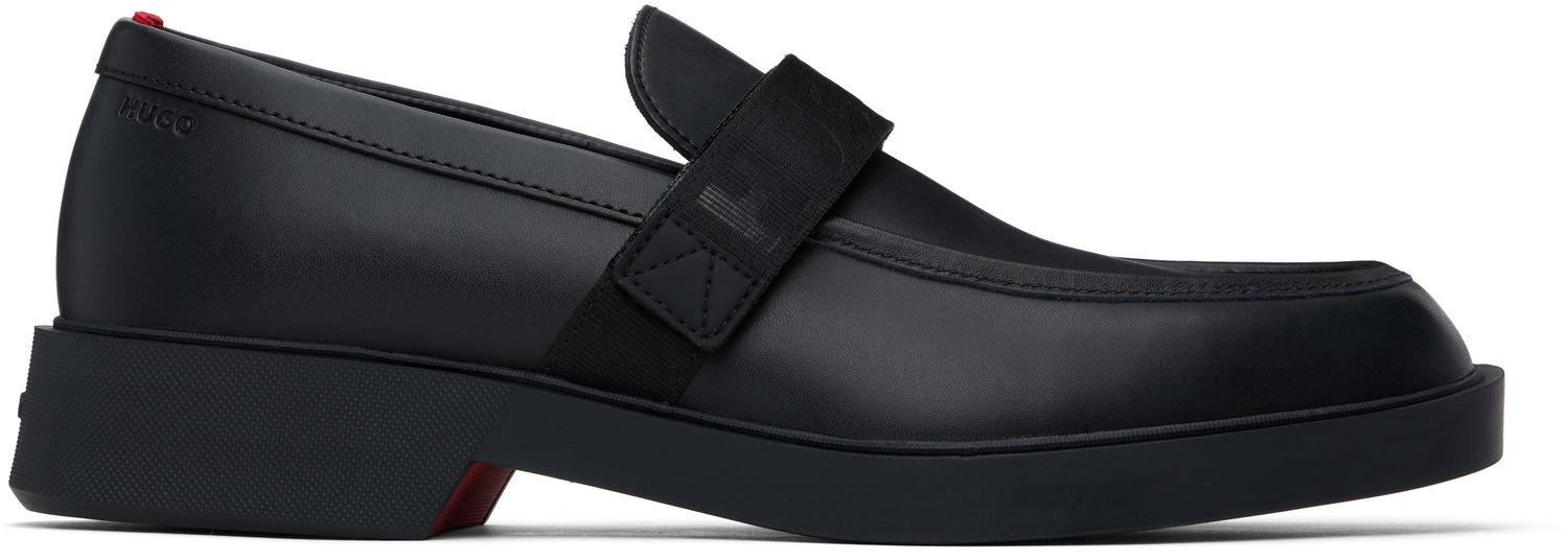 Кецове и обувки BOSS Hugo Black Leather Loafers Черно | 50536228, 0