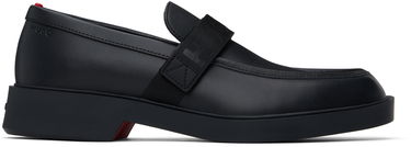 Кецове и обувки BOSS Hugo Black Leather Loafers Черно | 50536228, 0