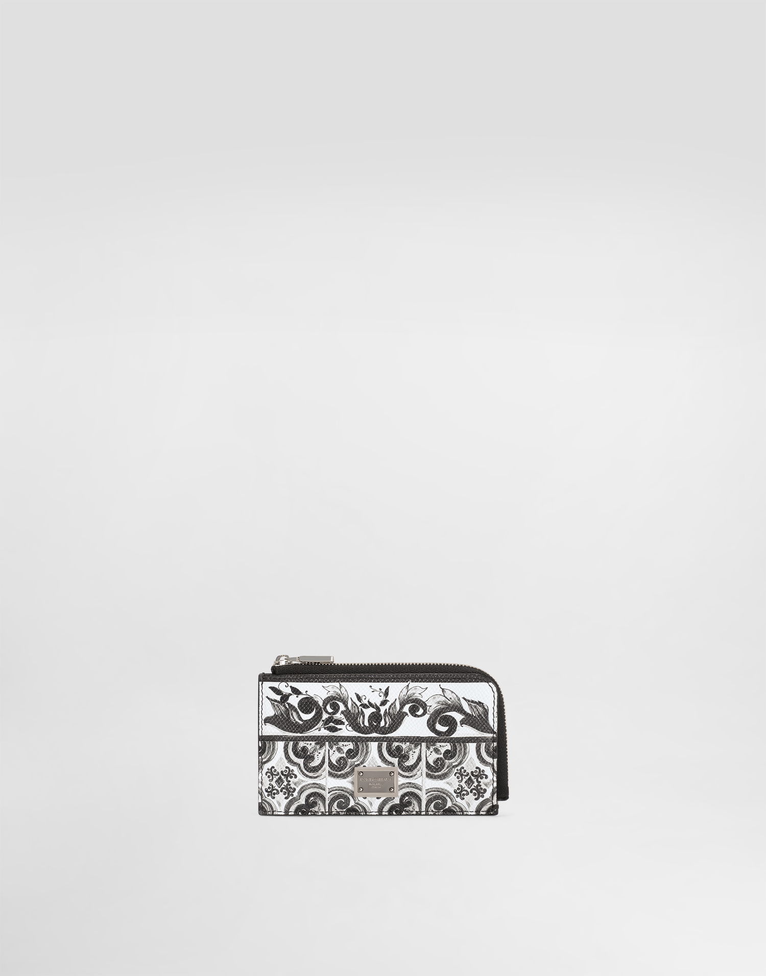 Портфейл Dolce & Gabbana Dolce & Gabbana Calfskin Majolica Print Card Holder Бяло | BP3274AN719IU3TN, 0