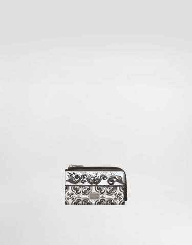 Портфейл Dolce & Gabbana Dolce & Gabbana Calfskin Majolica Print Card Holder Бяло | BP3274AN719IU3TN, 0
