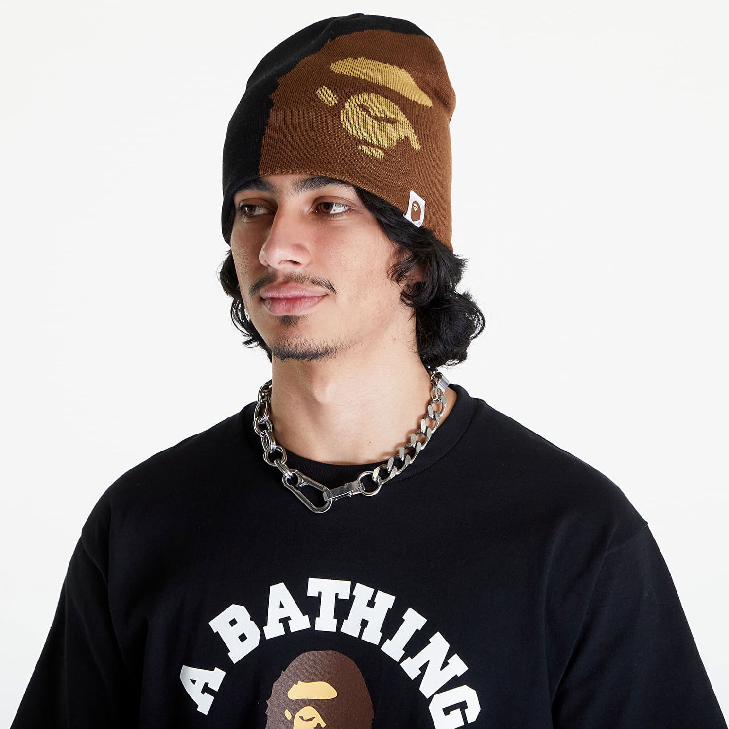 Шапка BAPE Ape Head Knit Beanie Черно | 001HTK301002M BLK, 1