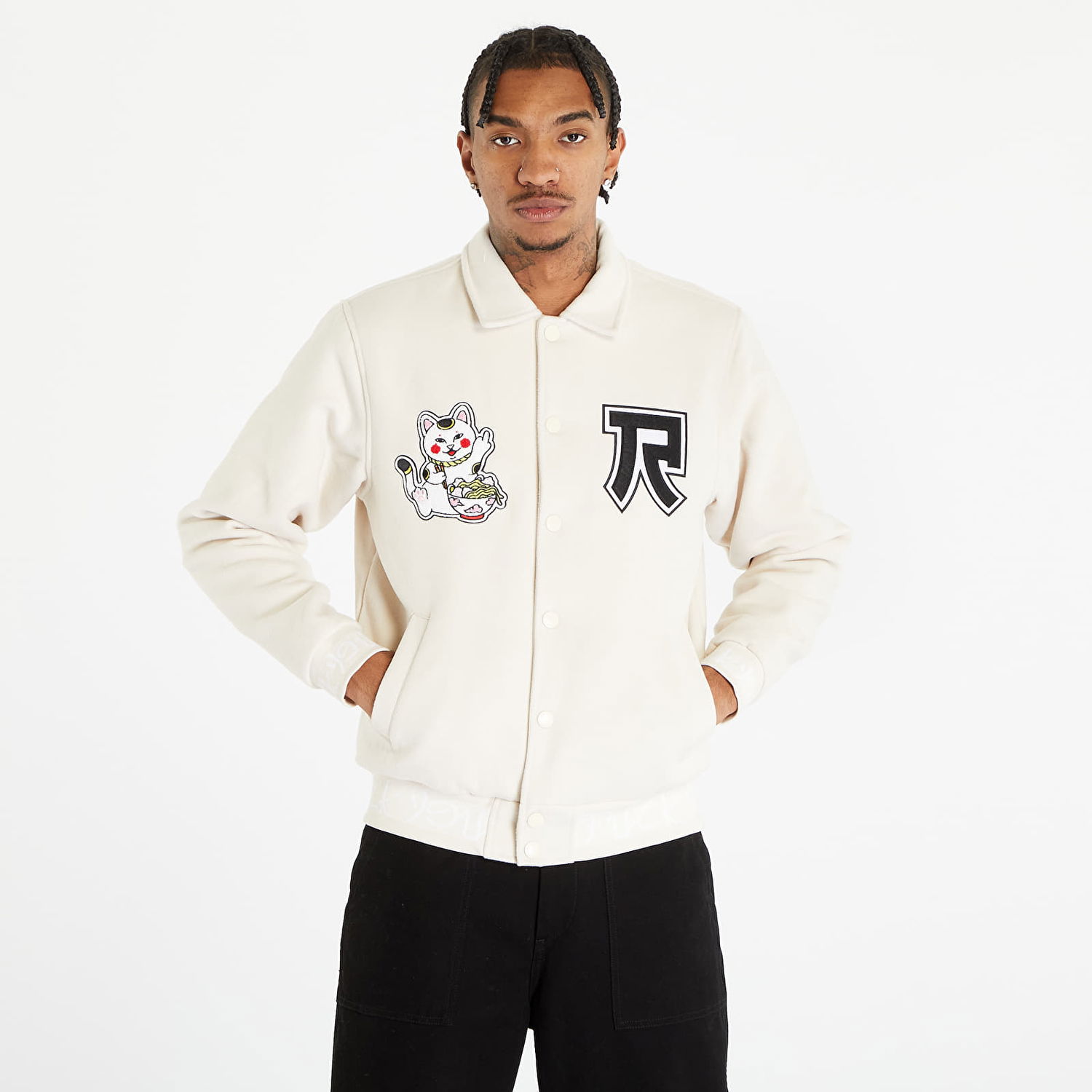 Яке RIPNDIP Lucky Nerm Varsity Jacket Бежово | RND10191, 0