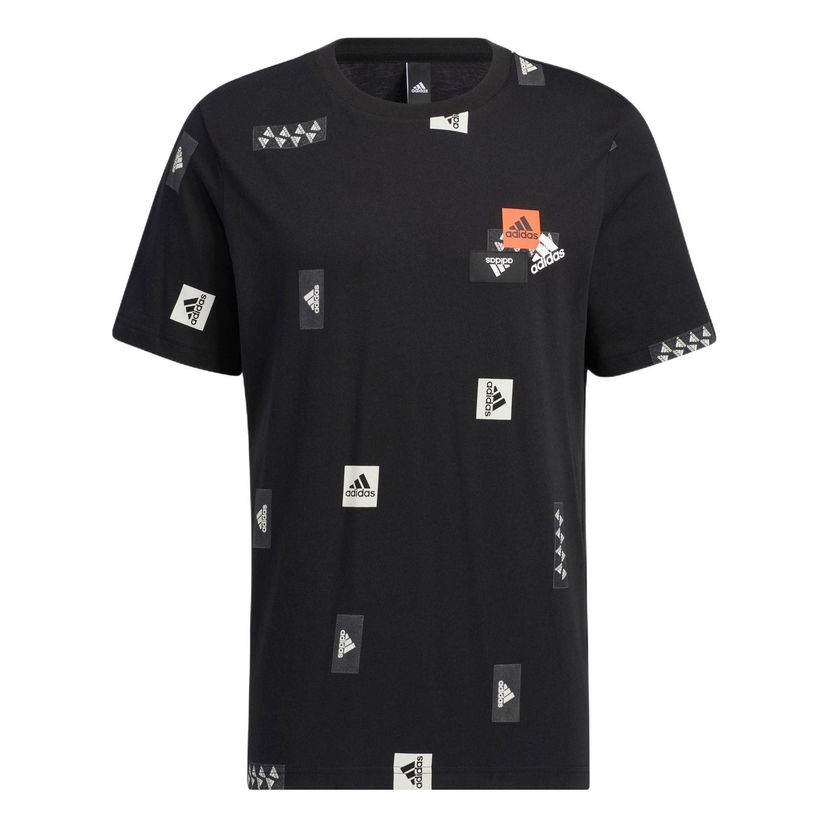 Тениска adidas Originals Full Print Logo Patch T-Shirt Черно | HM2964